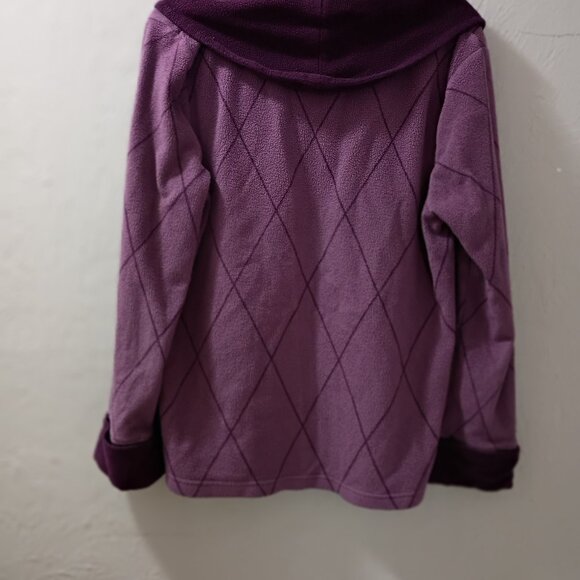 Pajamagram Plum Diamond Fleece Pullover Hoodie – Size M - Picture 3 of 3